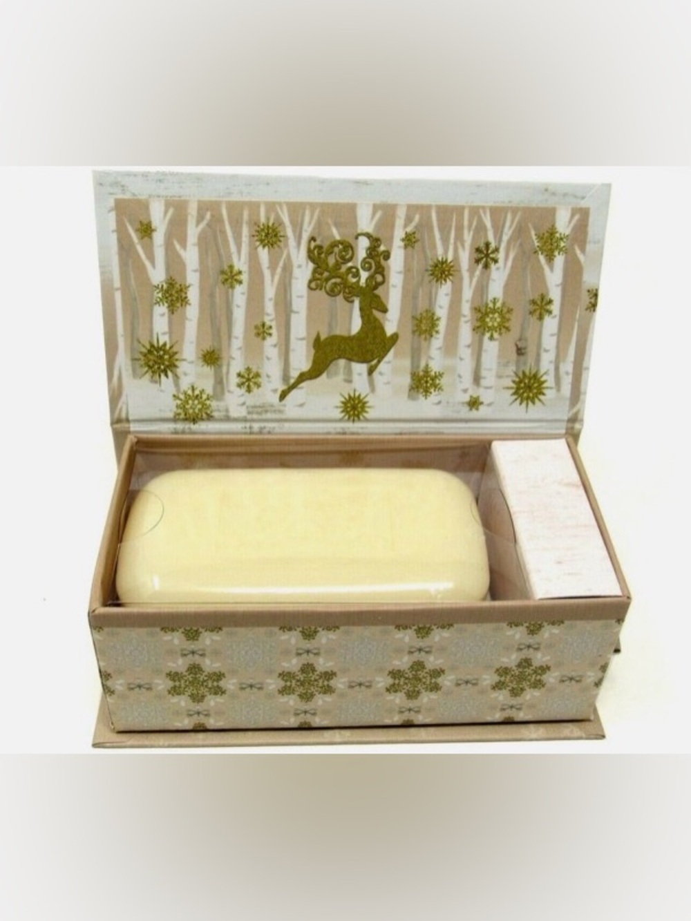 Punch Studio Orange Clove Reindeer themed music box soap Christmas keepsake gift